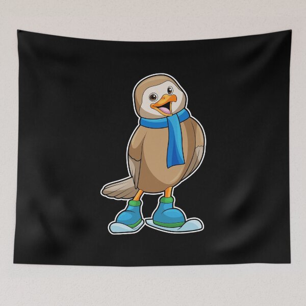Item preview, Bird as Skier with Ski & Scarf designed and sold by Snabdesign84.