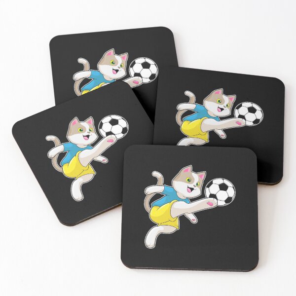 Aperçu de l'œuvre Cat as Soccer player with Soccer ball créée et vendue par Snabdesign84.
