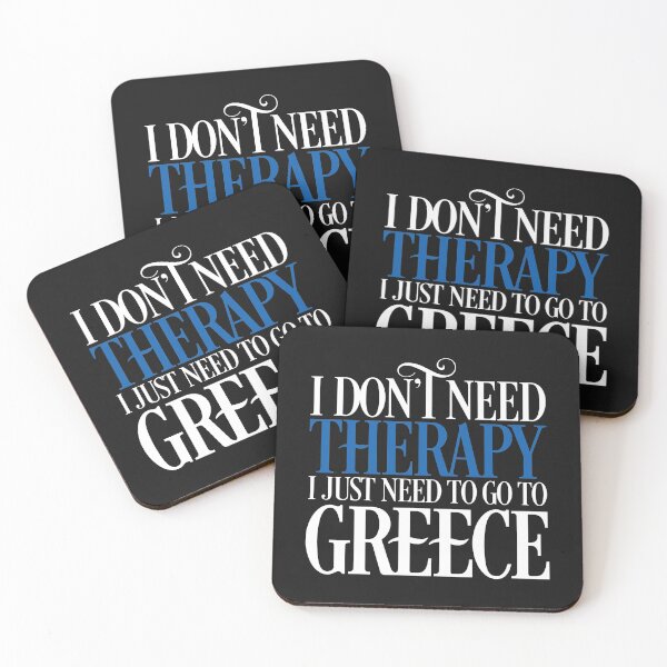 Aperçu de l'œuvre Je n'ai pas besoin de thérapie, j'ai juste besoin d'aller en Grèce Drapeau grec créée et vendue par obedtheartist.