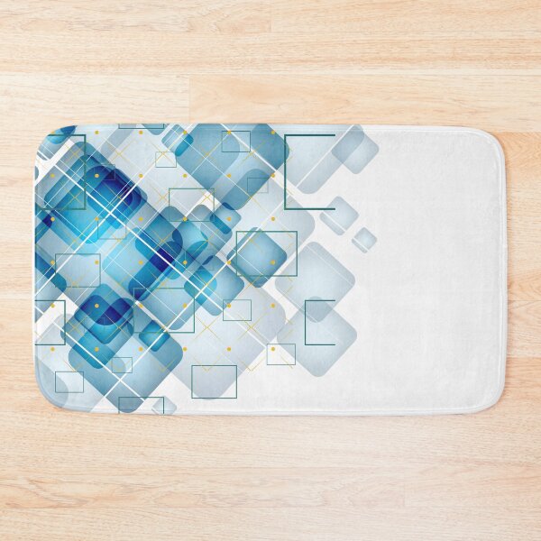 Item preview, Blue abstract geometrical cubes  designed and sold by Moonlight-Art-.