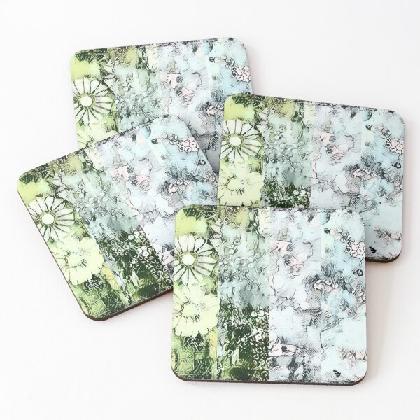 Item preview, Green/Turquoise Gelliprint - Vertical Stripes  designed and sold by shriamato.
