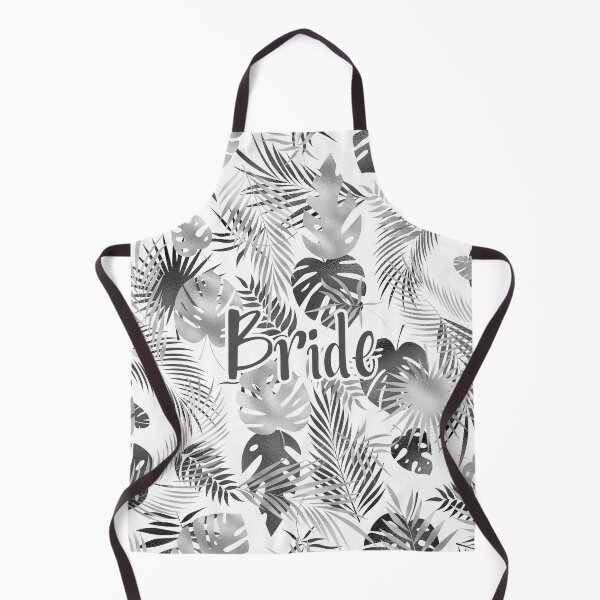 Item preview, Aloha Tropical Wedding Bride Leaves Black and White designed and sold by CoolYule.
