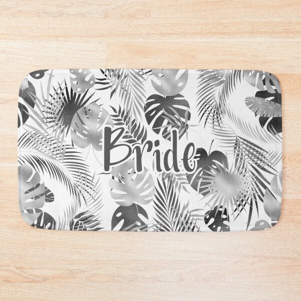 Item preview, Aloha Tropical Wedding Bride Leaves Black and White designed and sold by CoolYule.