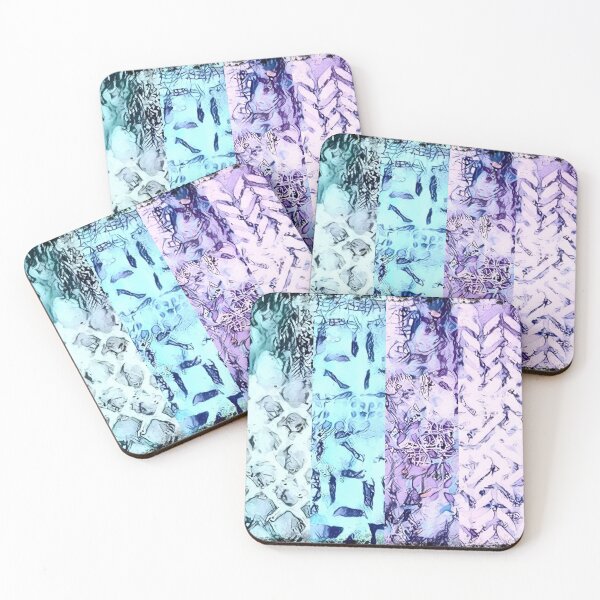 Item preview, Blue/Purple Gelliprint - Vertical Stripes  designed and sold by shriamato.