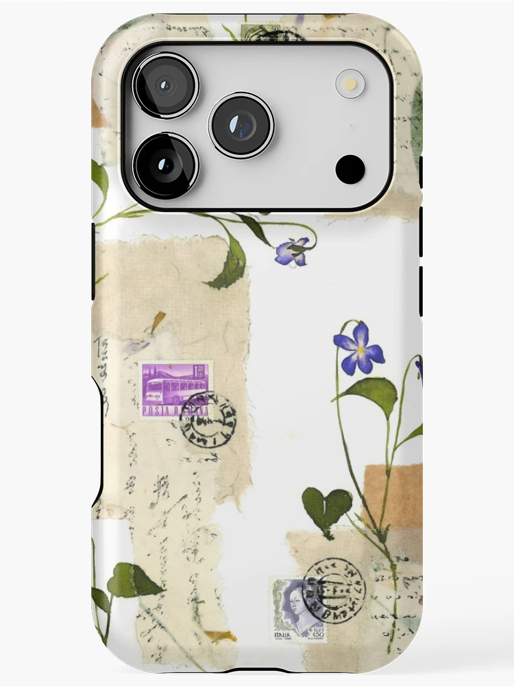 Thumbnail 1 of 4, iPhone Case, Scripted Purple and Blue Flowers and Scripted Notes Pattern designed and sold by Shadowlight21.