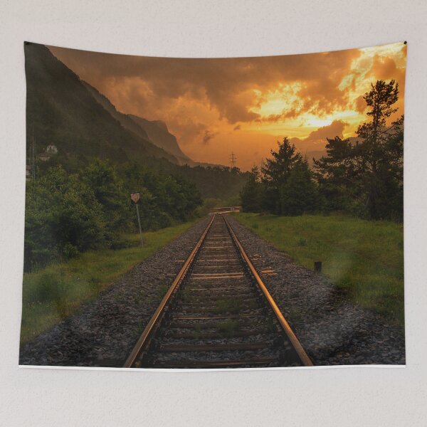 Item preview, panoramic, widescreen prints, wall posters, tapestries,Tapestry,throw blankets,comforters,duvet covers ,  train track,Railroad art,train wall art,Train art,train track art,railpictures,framed wall art designed and sold by eyesight4vision.