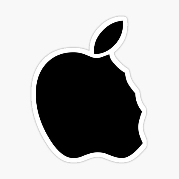 Apple logo bitten into Sticker for Sale by tropicalhen133