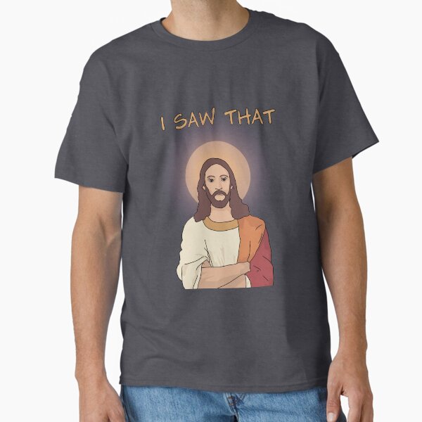 Vista previa del artículo con la obra «Jesús "lo vi", culpa graciosa, religiosa y católica», diseñado y vendido por thirdwheeltees.