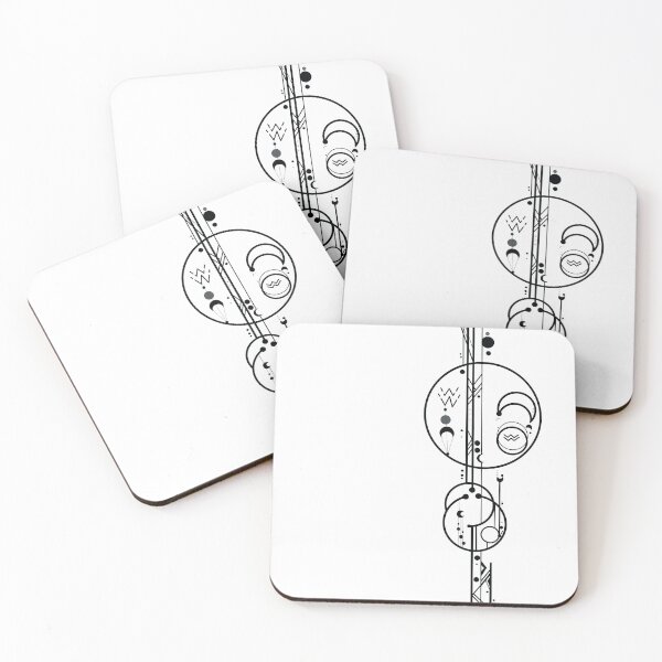 Item preview, aquarius sign minimalistic space tattoo designed and sold by Darikdark.