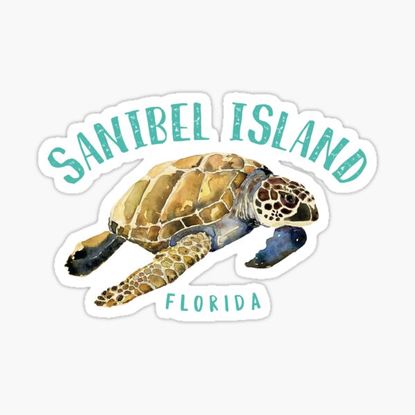 Vista previa del artículo con la obra «Tortuga marina de la isla de Sanibel, Florida», diseñado y vendido por Futurebeachbum.