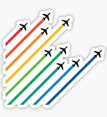 rainbow plane Sticker
