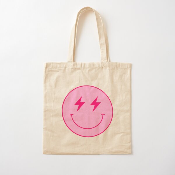 Double Pink Smiley Lightning Bolt Face Tote Bag for Sale by jessicaleah15 Redbubble