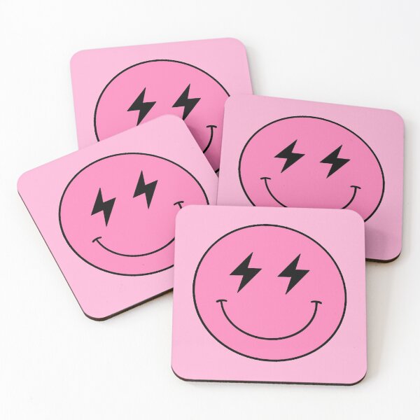 Item preview, Black and Pink Smiley Lightning Bolt Face designed and sold by jessicaleah15.