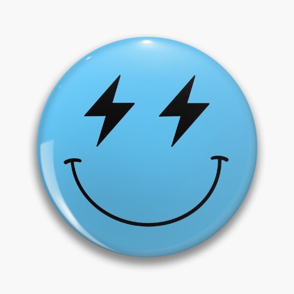 Item preview, Blue Smiley Lightning Bolt Face designed and sold by jessicaleah15.