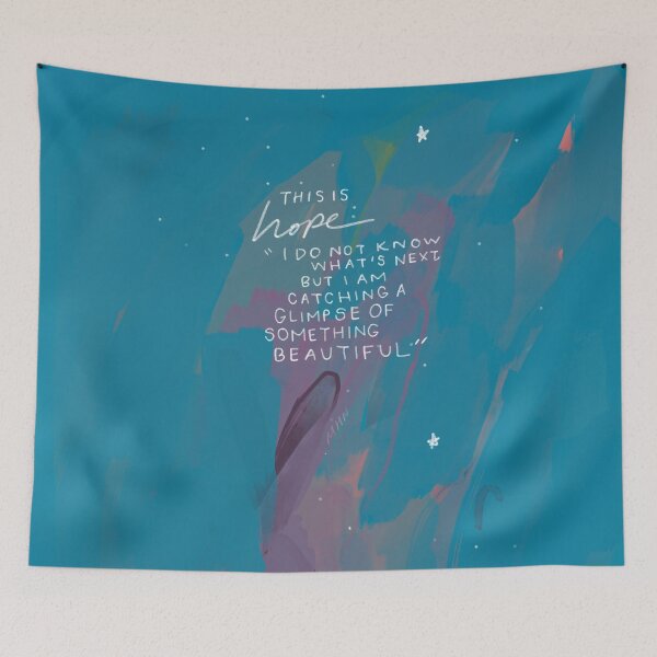 Item preview, Morgan Harper Nichols Hope Quote - Inspirational Motivational Quote and Abstract Blue and Purple Art designed and sold by morgansgoods.