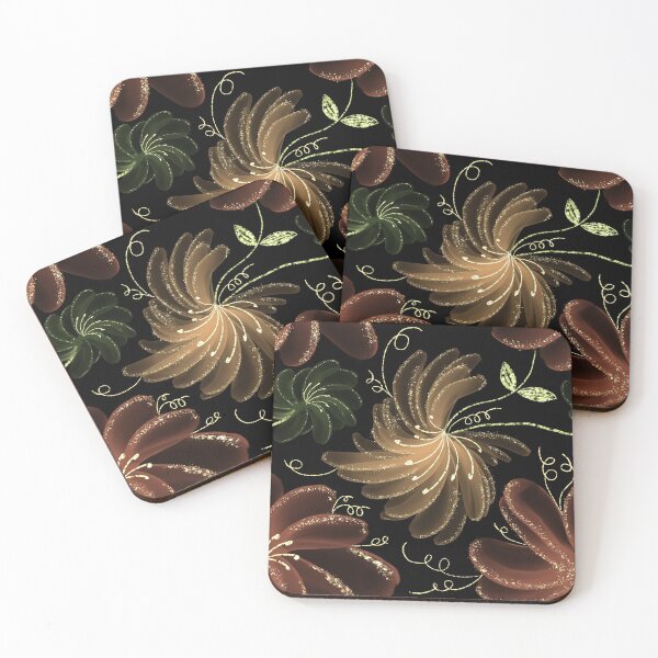 Item preview, Sparkle Brown, Green and Beige Flowers designed and sold by cozycaroline.