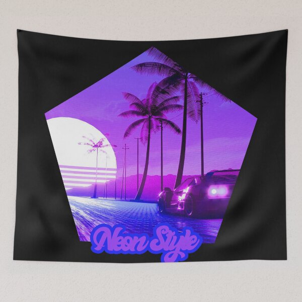 Item preview, Retro Neon Style Purple designed and sold by NexusArts.