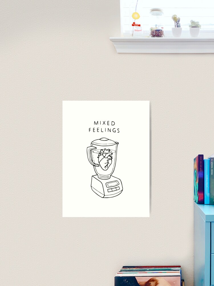 mixed feelings minimal drawing cute funny pun blender Sticker for Sale by  linesdrawings