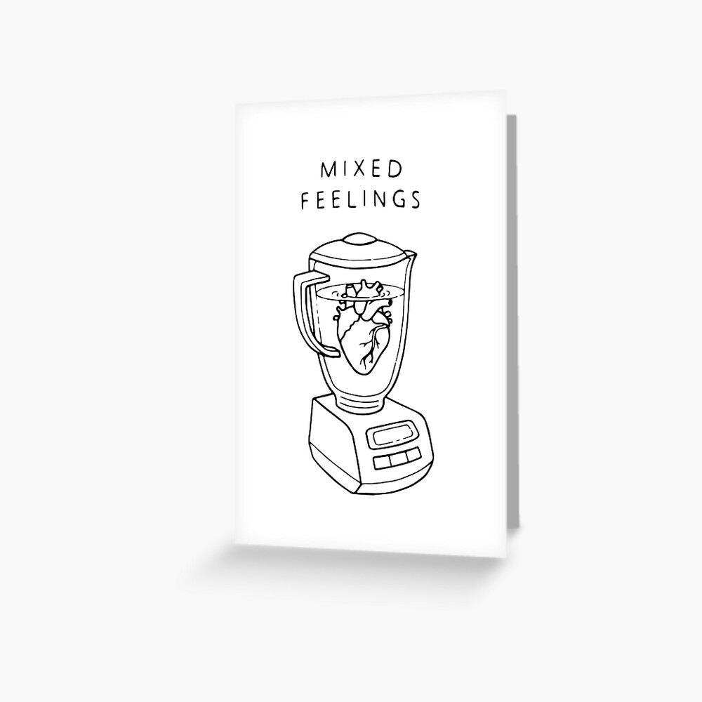 mixed feelings minimal drawing cute funny pun blender Sticker for Sale by  linesdrawings