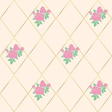 Artwork thumbnail, Pink Roses on Gold Diamonds by RiadMannan