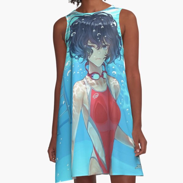 The girl in the pool A-Line Dress