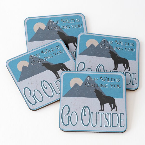 Item preview, The Wild is Calling You, Go Outside -Mountains- Wooden Vintage Sign designed and sold by Kelly Lees.