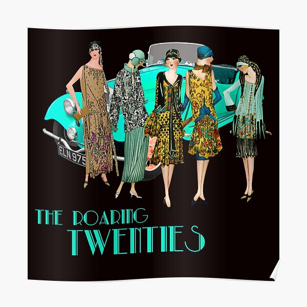 Roaring Twenties Flapper Girls Poster By Joseech Redbubble 9071