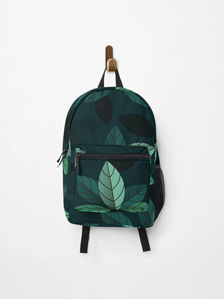 Thumbnail 1 of 3, Backpack, Green leaf pattern designed and sold by RBDESIGN SHOP.