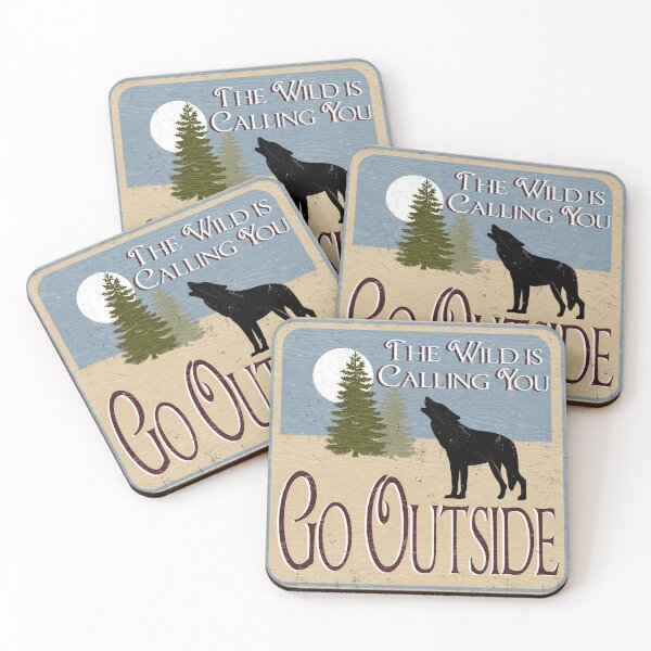 Item preview, The Wild is Calling You, Go Outside -Forest - Wooden Vintage Sign designed and sold by Kelly Lees.
