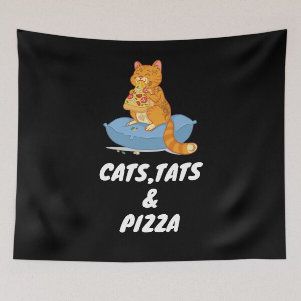 Item preview, Cats,tats and pizza for cat lovers, tattoo lovers and pizza lovers designed and sold by Xoox Art.