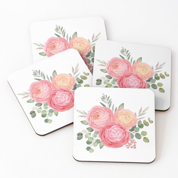 Item preview, Watercolor Ranunculus Dusty coralPink rose designed and sold by FineartLab.