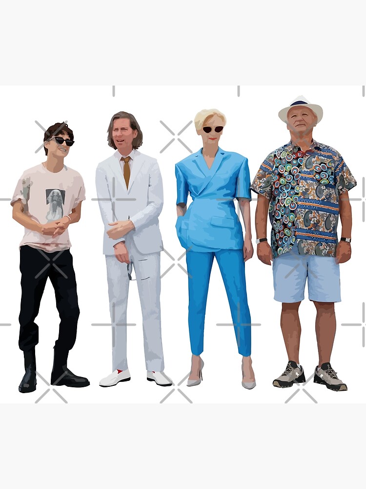 "French Dispatch Cast At Cannes meme minimal vector viral outfit