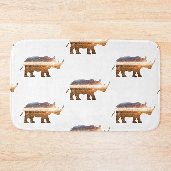 Item preview, Rhino / Rhinoceros with Sunset Grasslands Silhouette Art designed and sold by VisionQuestArts.