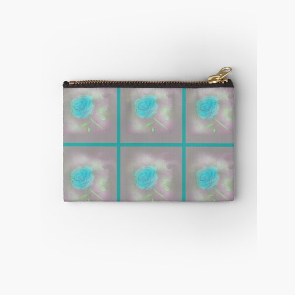 Item preview, Soft Teal Roses on Gray Background  designed and sold by clounewcomb.