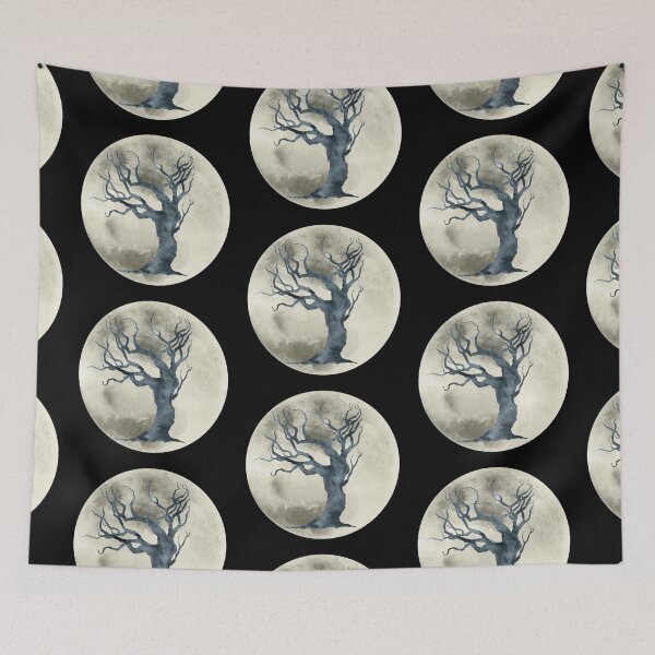 Item preview, Leaning Haunted Tree Moon designed and sold by Trinket-Trickster.