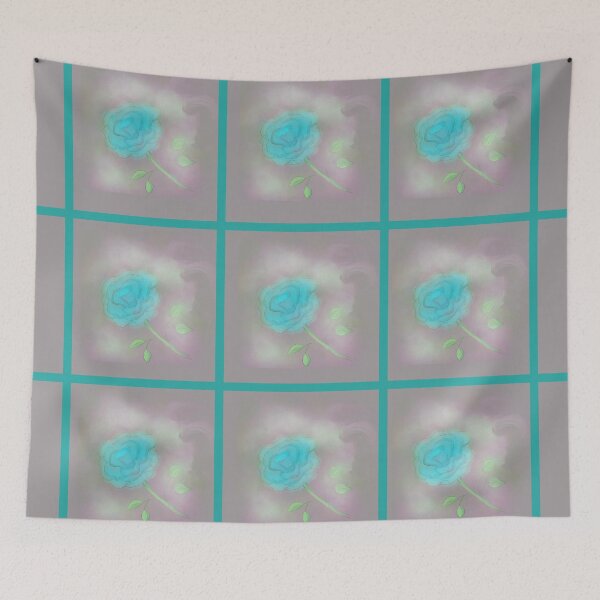 Item preview, Soft Teal Roses on Gray Background  designed and sold by clounewcomb.