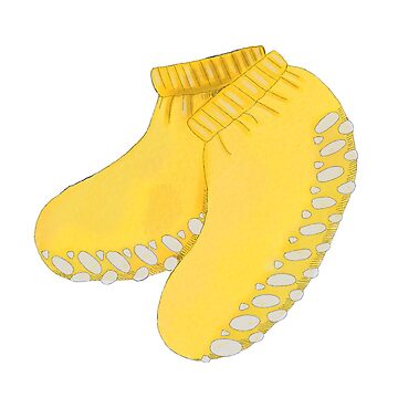 Yellow Grippy Socks Sticker for Sale by moldytofu