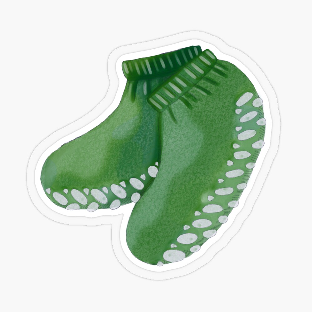 Yellow Grippy Socks Sticker for Sale by moldytofu