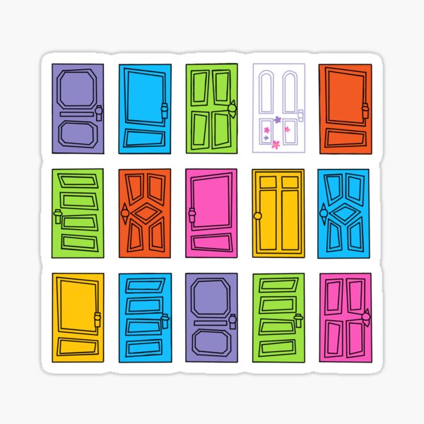 monsters-inc-doors-sticker-for-sale-by-paigeeeeeeeee-redbubble