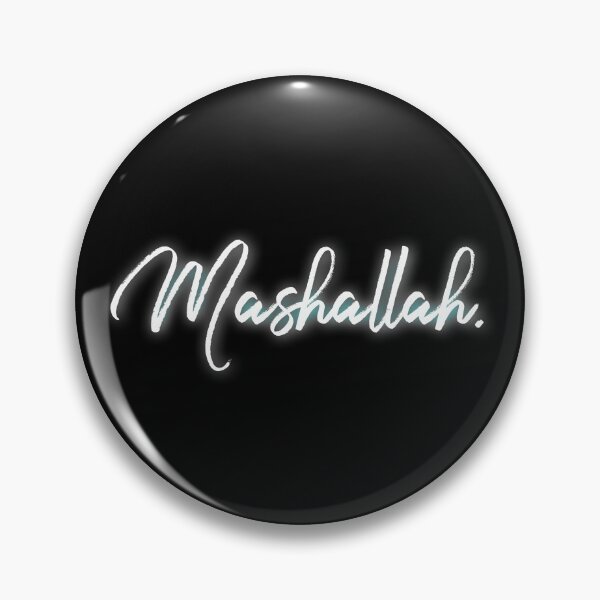 Item preview, Mashallah word in Blue Glow cute typography English design  designed and sold by hasondx.