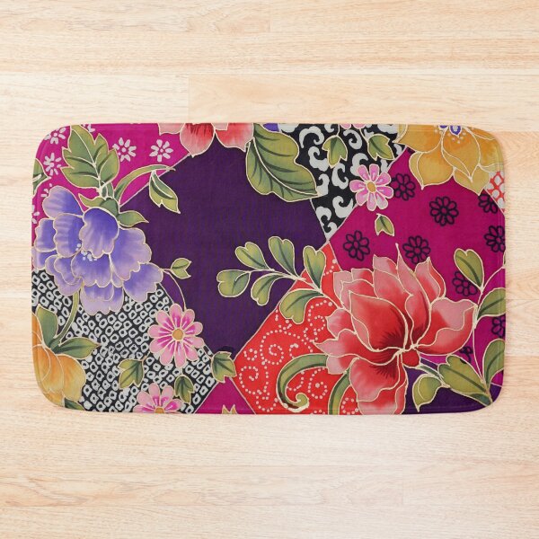 Item preview, Chinese Patchwork Batik Floral designed and sold by Leslie Rogers Todder.