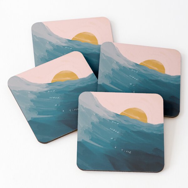 Item preview, One Wave At A Time - Abstract Art - Inspirational Quote with Ocean, Sea Inspired - Morgan Harper Nichols designed and sold by morgansgoods.