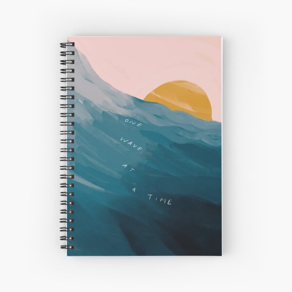 One Wave At A Time - Abstract Art - Inspirational Quote with Ocean, Sea Inspired - Morgan Harper Nichols Spiral Notebook