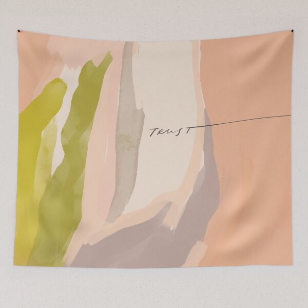 Item preview, "Trust" - Minimalistic Blush Pink and Green Abstract Art - Morgan Harper Nichols designed and sold by morgansgoods.