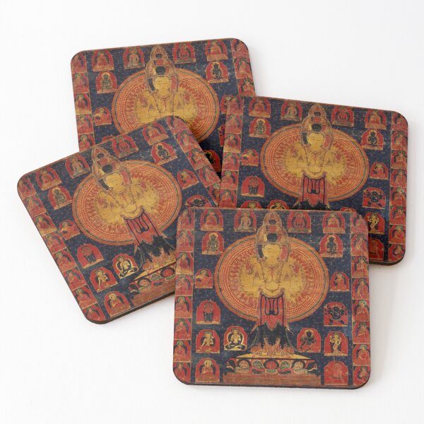 Item preview, Chenrezig Tibetan Buddhist Thangka Reproduction designed and sold by Tammy Winand Arts.