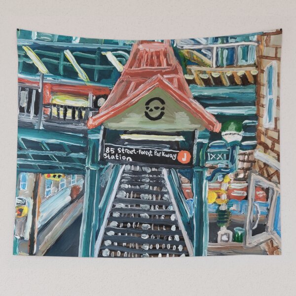 Item preview, Forest Parkway Train Station Staircase of Woodhaven designed and sold by Deborah Camp.