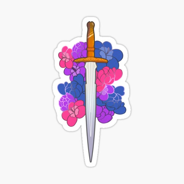 Love is a dagger | loki | bi flag Sticker