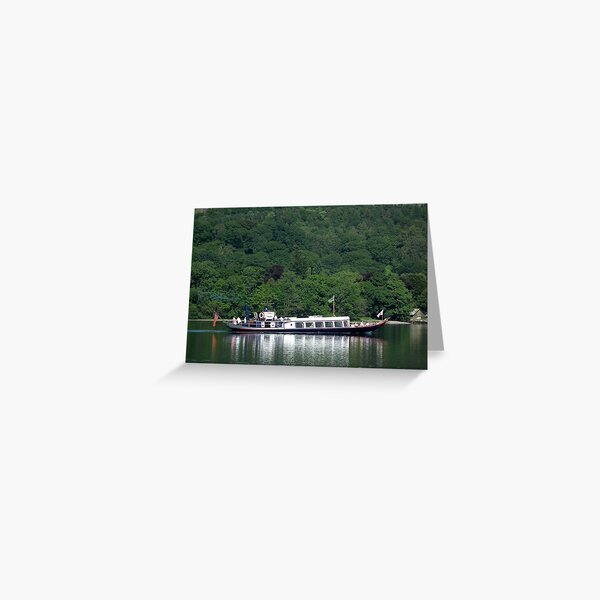 Steam Yacht Gondola, Coniston Water, Lake District National Park, Cumbria, UK Greeting Card