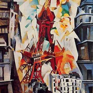 Artwork thumbnail, robert delaunay - The Red Tower, famous painting by Vivanne-art