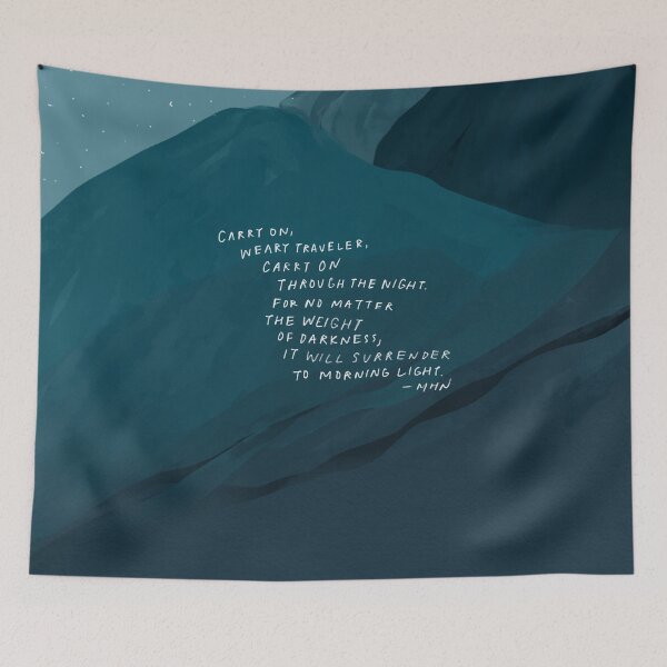 Item preview, Carry On - Inspirational Quote and Blue Abstract Mountain Art by Morgan Harper Nichols designed and sold by morgansgoods.